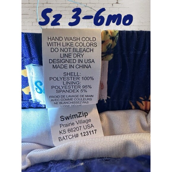 NWT‎ Swimzip Brand Swim Trunk Shorties, 3-6 Months. UPF 50+ Pineapple Dreams - Picture 7 of 8